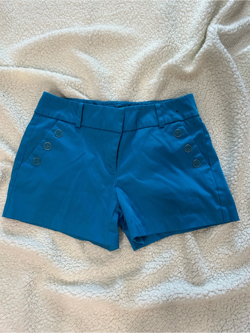 Women’s Teal Blue Button-Accent Shorts Dress